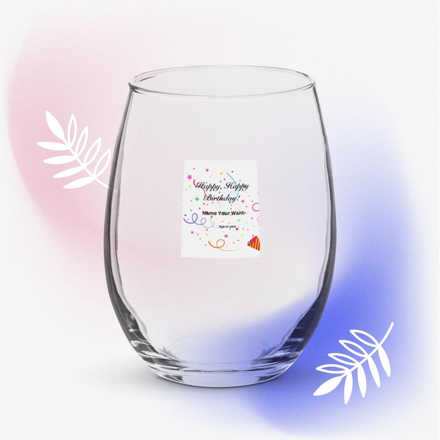 Stemless wine glass